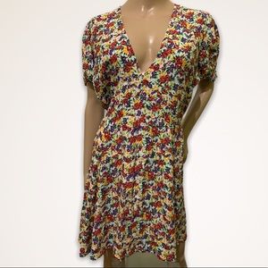 Faithfull the brand floral dress zip up size 8